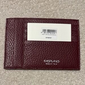 Burgundy Pebbled Leather Card & Key Holder